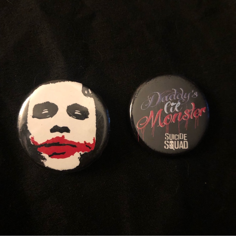 Joker and Harley Quinn Button Pin Set